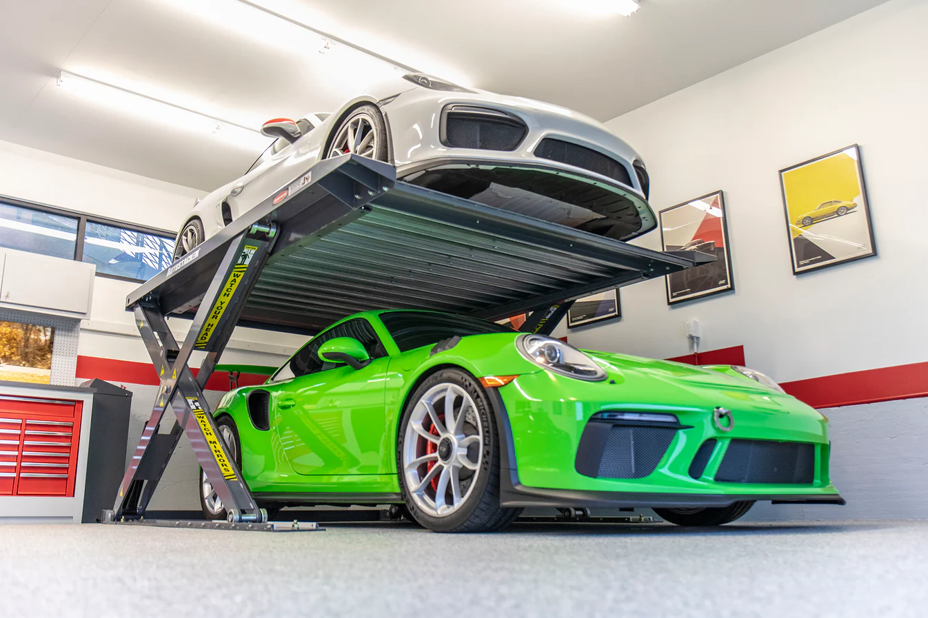 BendPak scissor lift raising a vehicle