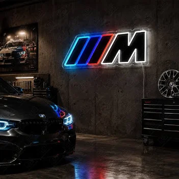 BMW M logo LED neon garage sign